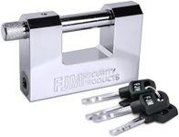 FJM Security SPSA80-KA 3-1/8" Triple Chrome Plated D-Shaped Security Padlock, Keyed Alike