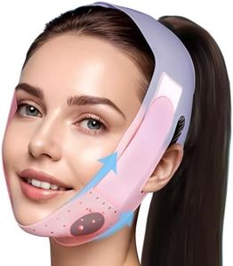 Reusable V Line Silicone Face Strap, Soft Silicone Chin Strap for Women 23-27 Inches (Blush)