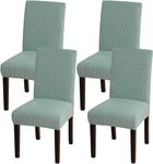 NeoGenius Premium Elegant Dining Room Chair Covers, Slipcovers Set of 4, Spandex Super Fit Stretch Removable Washable Chair Covers, Protector -for Dining Room (Dining Room Chair Covers_Pea Green)