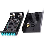 LC-MM 6Port OM3 Box Cables 12 Port Wall Mount Fiber Enclosure with Spool OM3 Multimode LC-UPC Kit (includes 1 Meter 12 Strand LC-UPC OM3 Pigtail and 6 Port Duplex OM3 LGX Loaded Panel