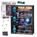 ROWOOD Marble Run Parallel World Electric Model Kits for Adults Kids to Build, 3D Puzzle with LED, Cyberpunk Miniature City with Multi-Combination, Creative Gift for Him