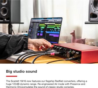 Focusrite Scarlett 18i16 USB Audio Interface – 18-In/16-Out, Studio Quality