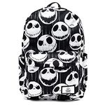 Wondapop Disney Nightmare Before Christmas Jack Skellington 17" Full Size Nylon Backpack, Black, 17", Traditional Backpacks