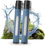 Water Filtration System with Transparent Window,Water Filter strow Survival for Outdoor & Camping Supplies | Ultralight,Portable,and Durable Emergency Water Purifier(2pc)