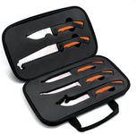 Cold Steel 5 Fixed Blade Knives Versatile Durable Hunting Kit - Sturdy 4116 SS Blades, Double-Textures Handles, Carrying Case Included