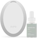 Pura Mini Smart Fragrance Diffuser for Small Spaces Adjustable Smart Home Device with LED Light & Automatic Vial Detection - Includes 1 Scent Refill; White Tea no.1