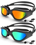 Swimming Goggles 2 Pack, Clear Lens Swim Goggles Anti-fog&UV Protection for Adult Men Women Youth