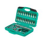 Socket Wrench Set 46 pcs 1/4" with Ratchet and Adapter Made of Chrome Vanadium Steel I Socket Wrench Inserts I PH PZ I with Tool Box from WIESEMANN 1893 I 80089