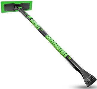 SEAAES 51 Inch Snow Broom and Ice Scraper for Windshield, Extendable Snow Brush with Foam Grip, Snow Ice Removal for SUV Truck Window