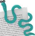 Clip Bookmarks for Kids Students Women and Men - Wally The Bookworm Cool Cute Bookmark and Page Holder Unique Gift Idea - Funny Book Marker and Reading Accessory for Book Lovers (Turquoise)