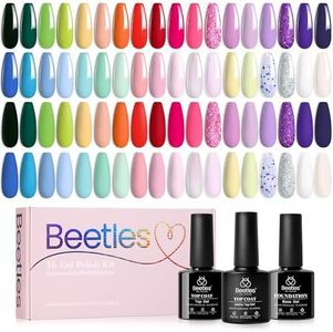 beetles Gel Polish Gel Polish Nail Set 36 Colors Floral Rhapsody Collection Pastel Bright Girly Sparkle Glitter Lacquer with 3Pcs Base Matte and Glossy Top Soak off Uv Lamp All Seasons for Women