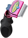 FURminator DeShedding Brush Comb Tool, For Short Hair Small Cats (Metallic Pink), Reduces Loose Hair From Shedding Up To 90%, Removes Loose Undercoat, FURejector Hair Removal Button