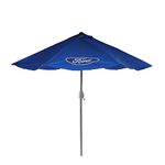 Northlight 9' Blue Ford Outdoor Umbrella with Hand Crank and Tilt - Officially Licensed