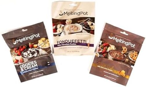 Melting Pot Chocolate Fondue; Mini Chocolate Wafers For Melting, Variety Pack (Dark Chocolate Cookies & Cream, White Chocolate, & Milk Chocolate Turtle), Pack of 3, 9.75oz Bags