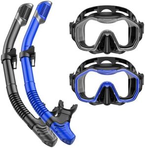 Snorkeling Gear for Adults Kids, Kwambiri Dry-Top Snorkel Set, 180°Panoramic Wide View Diving Mask Breathing Freely Snorkel Mask for Snorkeling Scuba Diving Swimming Travel