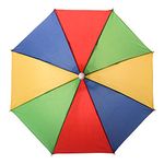 Euvoym 1 Pack Rainbow Umbrella Hat with Elastic Band Waterproof Fishing Folding Cap Fancy Dress Accessory for Fishing Camping Gardening Golf (1 Pack)