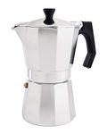 HIC Harold Import Co. Mamma Mariella’s Espresso Maker With Adjustable Filter, Brews 3 or 6 Servings, Aluminum