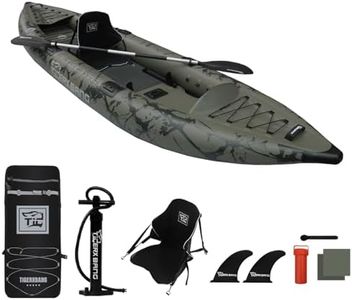 TIGERXBANG Inflatable Kayak with Detachable Seat,12.6'x40''x10.6''SUP-Kayak Set (Hand Pump/Aluminium Paddle/Backpack/and Multi-Functional Base),Adult/Youth Kayak Boat for Fishing ,Touring