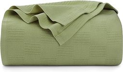 Utopia Bedding 100% Cotton Blanket (Twin Size - 90x72 Inches) 350GSM Lightweight Thermal Blanket, Soft Breathable Blanket for All Seasons (Sage Green)