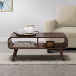 Sleepyhead Peep - Solid Sheesham Wood Rectangular Coffee Table/Center Table with Storage (Provincial Teak Finish)