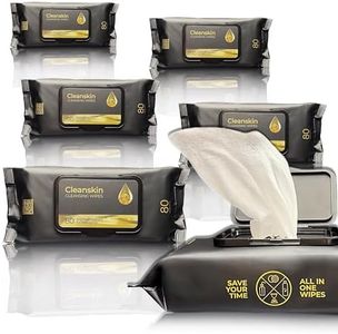 CleanSkin Cleansing Safe Green Soap Wipes for Tattooing All in One solution To Heal and Clean Tattoos, PMU & Piercings | Alcohol and Fragrance Free, Unscented | 80 Count (Pack of 6)