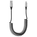 Coiled Lightning Cable Apple Carplay Compatible [Apple MFi Certified] Retractable iPhone Charger with Data Sync, Short iPhone Charger Cord for iPhone/Pad/Pod