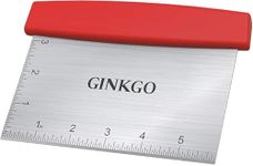 GINKGO Stainless Steel Bench Scraper, 6 inch Multi-Function Kitchen Scraper Can Be Used as Pastry Cake Dough Pizza Food Cutters' Tool, Red