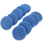 Microfiber Wax Applicator, Ultra-Soft Microfiber Wax Applicator Pads with Finger Pocket Wax Applicator for Cars Wax Applicator Foam Sponge (Blue, 5" Diameter, Pack of 10)