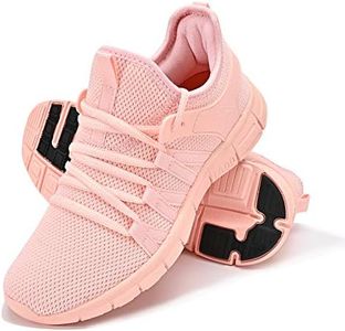 INZCOU Running Shoes Lightweight Tennis Shoes Non Slip Gym Workout Shoes Breathable Mesh Walking Sneakers Pink 8women / 7men