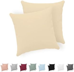 Twinzen® Taie Oreiller 60x60 (Lot de 2) - 100% Coton Jersey 150 GSM - 60 x 60 cm - Taie d'oreiller 60x60 - Housse de Coussin avec Fermeture Éclair - Certifié Oeko-Tex