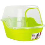 Petphabet litter tray large Cat Litter Tray/cat litter box Toilet box XXL, 63x48x43cm, Jumbo Hooded Cat Litter Tray with lid Extral Large Litter tray enclosed Pet litterbox (Green)