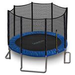 10FT Outdoor Backyard Trampoline Full Sized with Safety Net Cage Enclosure System and Reinforced Bouncy Jumping Mat Surface, Safety Guaranteed, Perfect for Kids, Teens and Adults