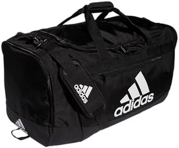 adidas Defender 4 Large Duffel Bag, Black/White, One Size, Defender 4 Large Duffel Bag
