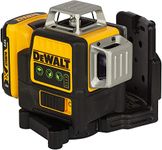 DEWALT Self Levelling Multi Line 3 x 360 Degrees Green Beam Laser 12V MAX* with Battery 2.0Ah Li-Ion and Charger Carry Case DCE089D1G