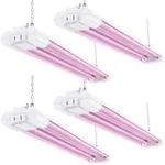 Sunco 2ft Grow Light LED, 20W, Full Spectrum, for Seed Starting, Seedling, Indoor Plants, Plug in Suspended Fixture, Link Up to 8, Inline Switch, ETL 4 Pack