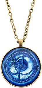 Glowing In Dark Vintage Amulet Pendant Necklace Toys Jewelry Bronze Color Chain for Childrends Women Men Gifts, D-40MM