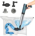 Electric Toilet Plunger Heavy Duty: High Pressure Air Drain Blaster for Unclogging Toilets, Bathroom, Floor and More - Powerful Drain Clog Clean in Blue