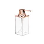 iDesign Clarity Soap Dispenser Pump for Body Moisturizer, Liquid Hand Soap, Sanitizer or Aromatherapy Lotion - Clear/Rose Gold