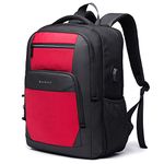 Lightweight School College Backpack 15.6 Inch Laptop Bookbag Water-Repellent Computer Rucksack Laptop Bag Nylon Casual Daypack with USB Charging Port for Travel/Business/College/Women/Men (Red)