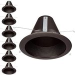 TORCHSTAR 6 Inch Recessed Can Light Trim, Oil Rubbed Bronze Air Tight Baffle Trim, Anti-Glare Self-Flanged Downlight Trim, for PAR30, BR30, A19 Bulbs & 6 Inch Housing Can, Pack of 6