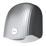 PLUSSEN Hand Dryer Commercial Hand Dryer for Bathroom,Warm n Cold Air Switch Automatic Electric Toilet Hand Dryers,220V-240V,Plug in, Silver-PN1020