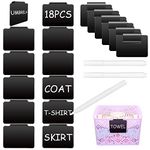 18 PCS Basket Labels Clip On for Storage Bins Removable chalkboard Label Holders kitchen Pantry Storage Labels with 3PCS White Chalk Markers for Home Sorting Organization Box Tables Shelves Clip label