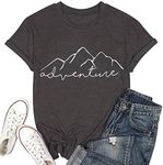 Heralady Mountain Adventure Hiking Camping Graphic Shirt Women Funny Tee Tops GY XL Grey