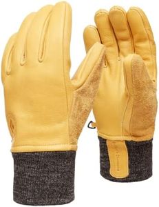 Black Diamond Dirt Bag Gloves, Weatherproof Leather Gloves, Natural, Size: M