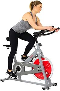 Sunny Health & Fitness SF-B1001S Chain Drive Indoor Cycling Trainer Exercise Bike, Silver