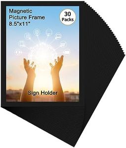 Hoikwo 30 Packs 8.5x11 Black Certificate Frames, Bulk 8.5 by 11 Document Frames, 8.5 x 11 Picture Frames Set, Adhesive Magnetic Frames for Letter Holder for Refrigerator Glass Door