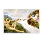 Michelangelo Wall Art - The Creation Of Adam Poster Michelangelo Poster - Renaissance Art Prints - Religious Canvas Wall Decor for Office Diningroom Unframed 12x18inches/30x45cm)