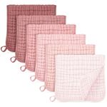 Unnivoll Baby Muslin Squares 100% Cotton Muslin Burp Cloths for Newborn Boys Girls Large 50x25CM Extra Soft and Absorbent 6 Pack - Gradient Pink