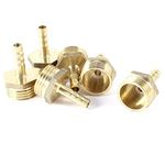 6pcs 1/2PT Male Thread 6mm Air Gas Hose Barb Fitting Coupler Adapter