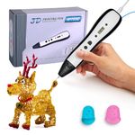 Kretrum 3D Pen for Kids | 3D Printing Pen with LCD Display | 3D Painting Pen with 1.75mm PLA Filament, Fingerstall, Pen Holder, Stencil Book, Charger| Best Gift for Children Crayon 3D Stylo 3D